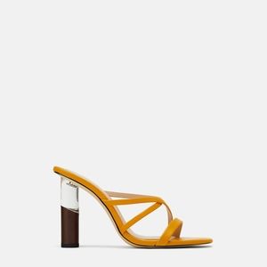 Zara contrasting round heeled sandals